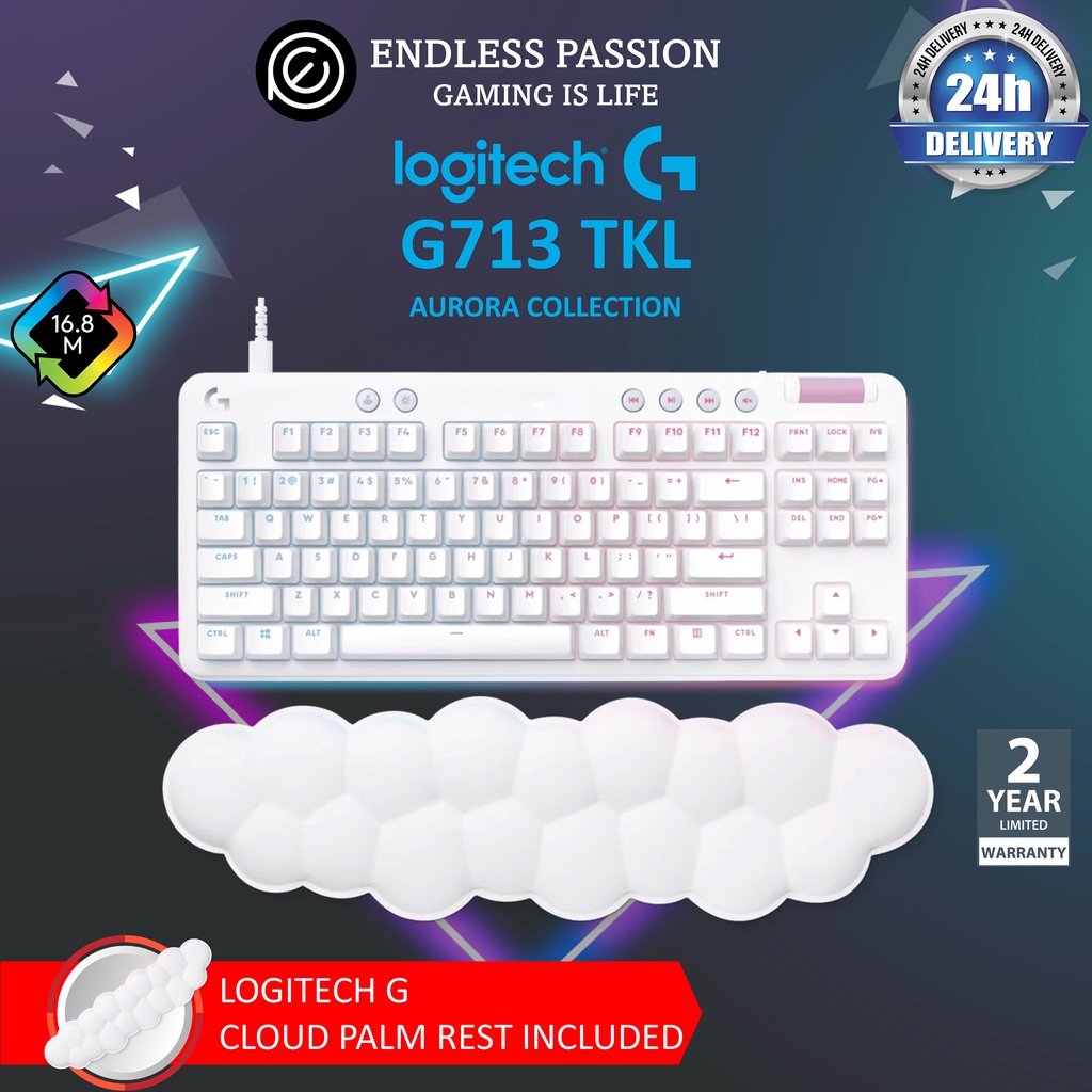 Logitech G713 Wired Tenkeyless Mechanical Gaming Keyboard - Aurora ...