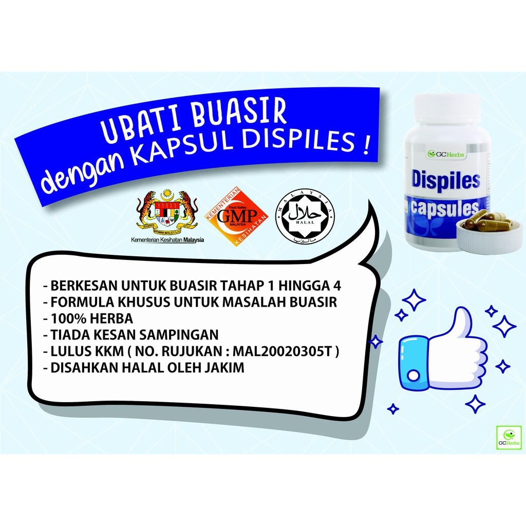 Ubat Buasir Dispiles Lulus Kkm Halal 30 Seeds Shopee Singapore