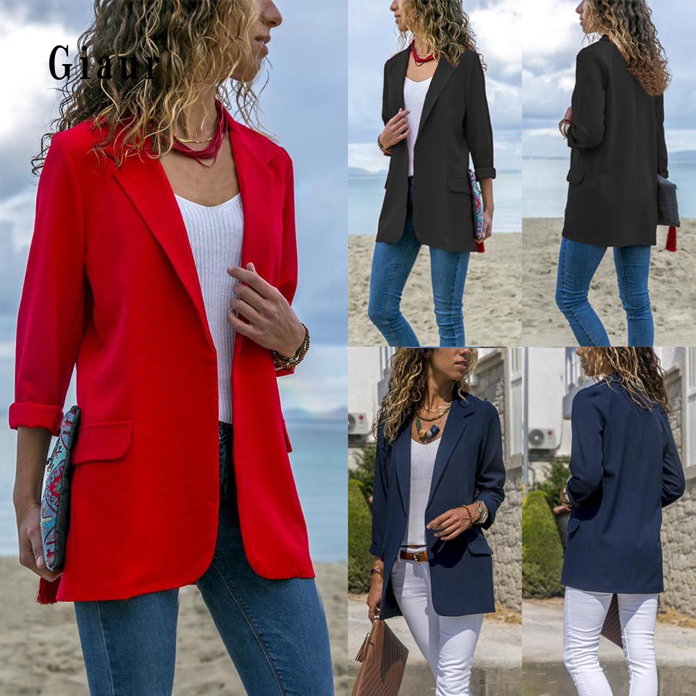 Lrady Women 1 Button Velvet Blazer Coat Slim Fit Casual Lapel Office Jacket Suit