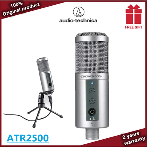 Ready Stock Audio Technica Atr2500 Usb Condenser Microphone Recording Anchor K Song Shopee Singapore