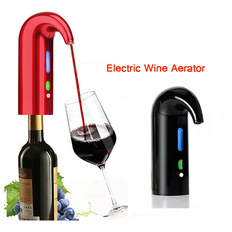 Multi-Smart Wine Aerator & Dispenser Perfect Gift for Wine Lovers Fast USB Charging RED Electric Wine Aerator One Touch Wine Aerating Dispenser & pouring Oxygenated wine aerating 