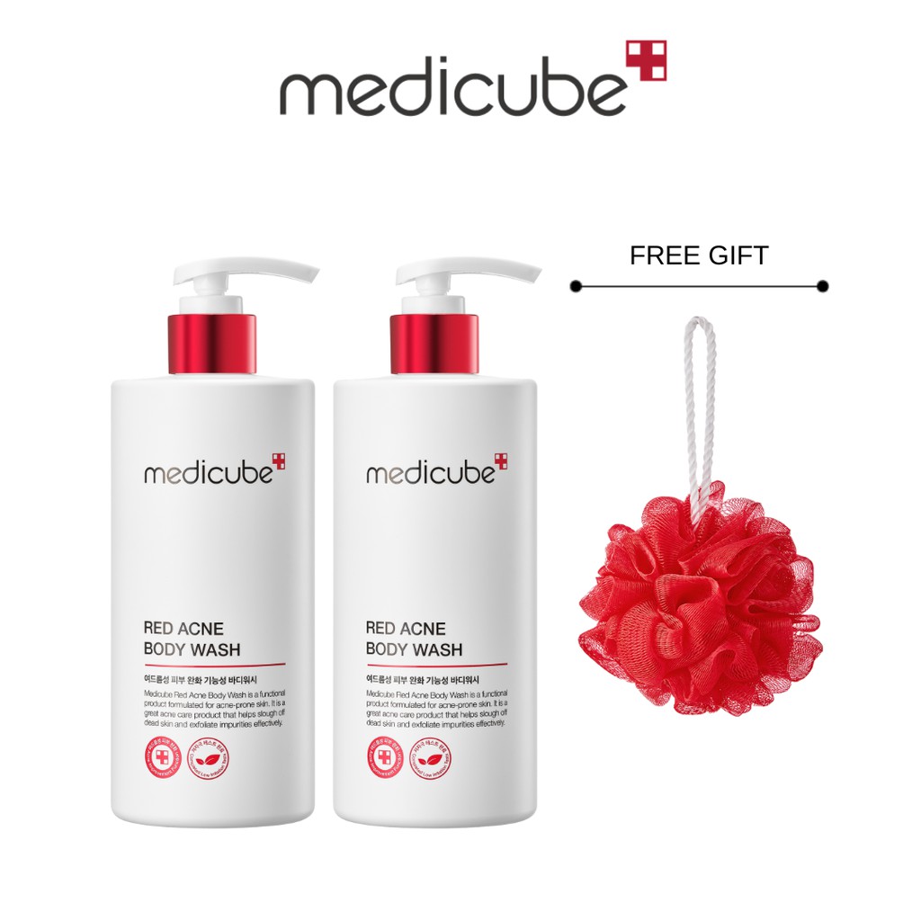 [medicube Official] Red Acne Body Wash Duo Set Free T Shopee Singapore