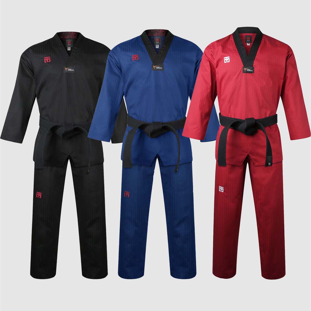 Mooto Korea Taekwondo BS4 Basic Black V-Neck Uniform Dan Dobok Uniforms MMA Martial Arts Karate Hapkido Judo Beginner