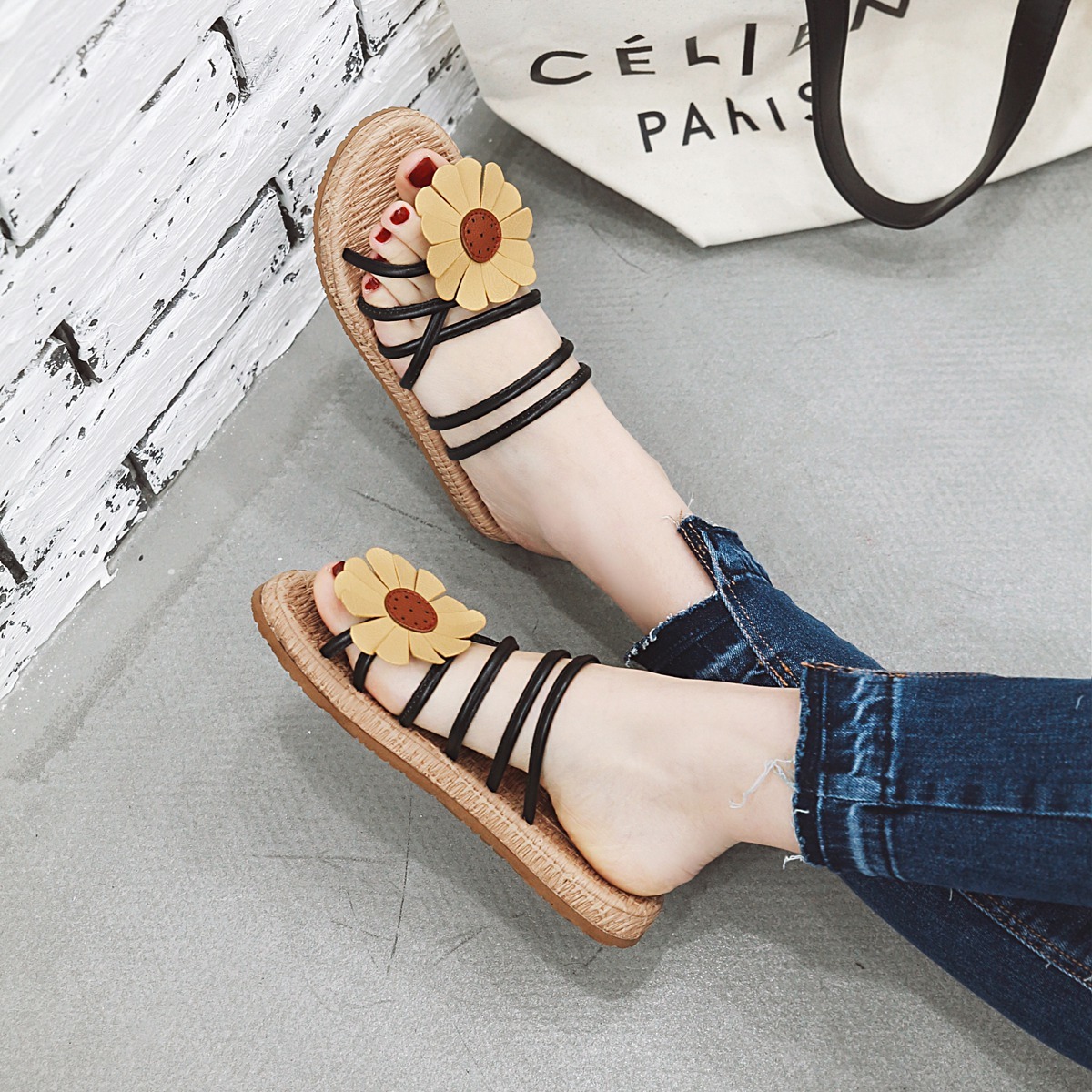 cross strap bohemian sandals