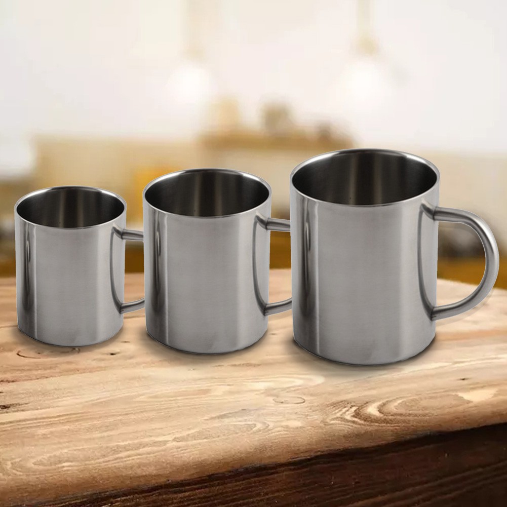 Portable Mug Cup Double Wall Travel Tumbler Coffee Mugs Tea Cups Stainless Steel