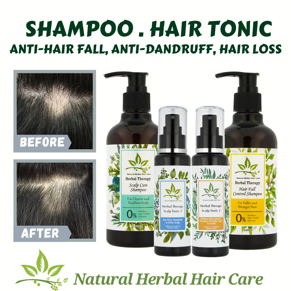Herbal Therapy Scalp Tonic / Hair Fall Control Shampoo / Scalp Care Shampoo  | Shopee Singapore