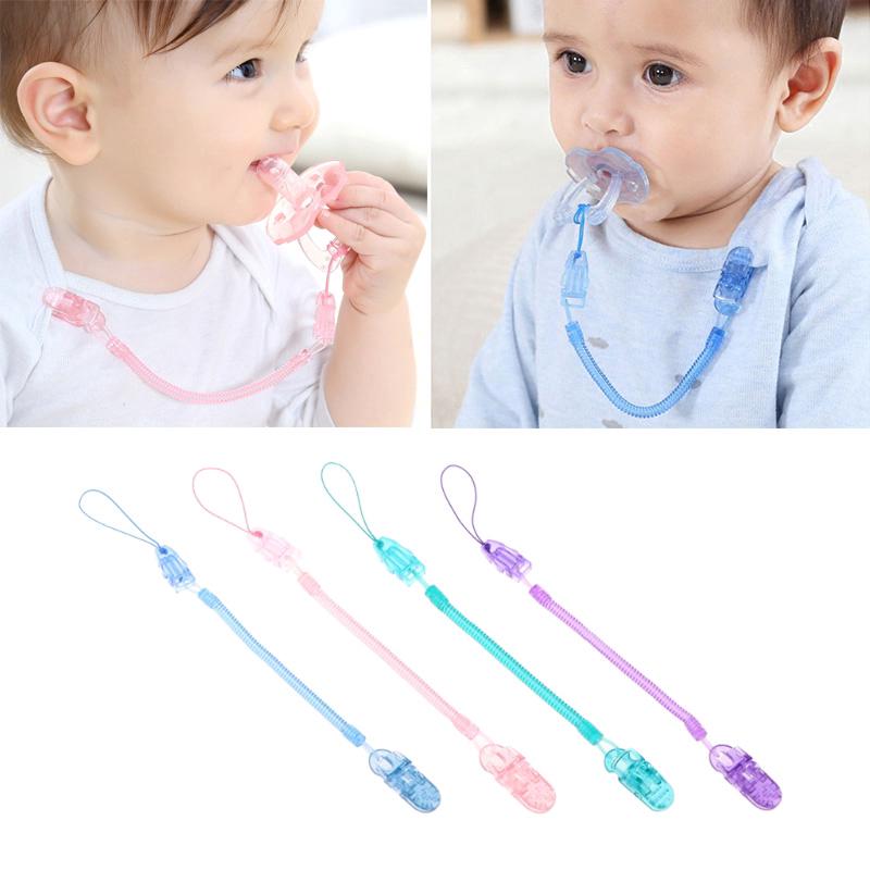 Baby Infant Toddler Dummy Pacifier Spring Soother Nipple Clip Chain Holder Strap