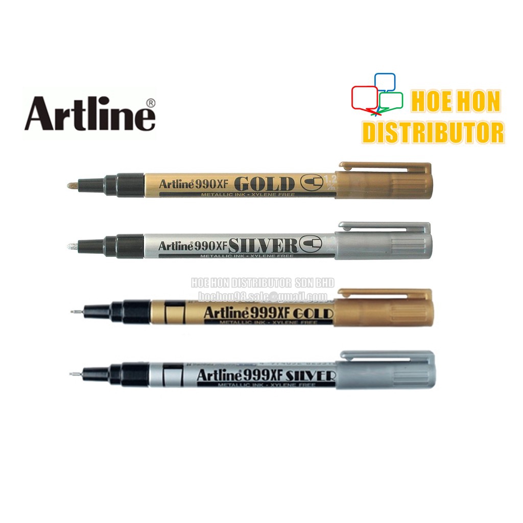 Silver Color Pen Permanent Marker Artline EK-999XF Metallic Ink Gold 0.8mm 