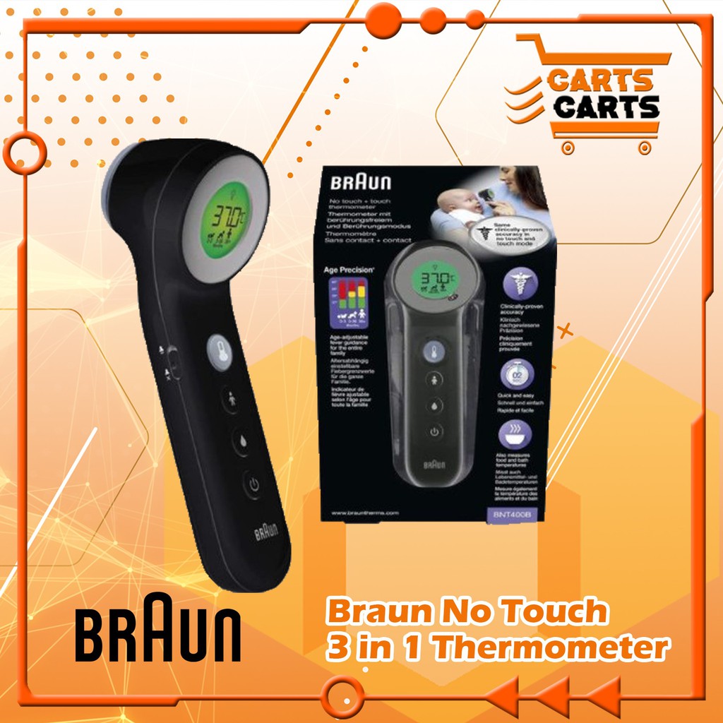 BRAUN No Touch 3in1 Thermometer BNT400 Forehead Contactless Shopee