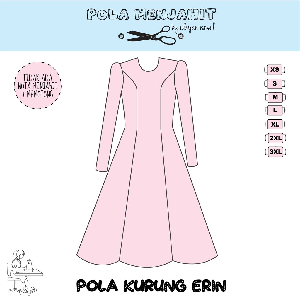 Shop Malaysia Pattern Princess Cut Erin Malic Clothes Pattern Pattern Sewing Only Clothes Shopee Singapore