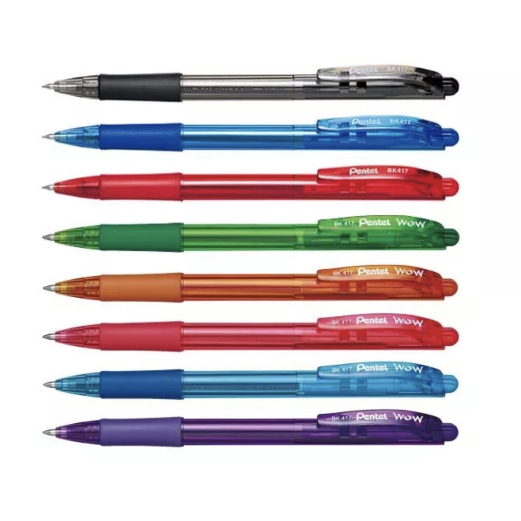 Pentel Retractable 'WOW' Fine Ballpoint Pen 0.7mm (BK417) | Shopee ...