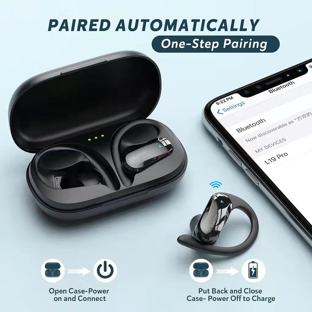 DACOM L19 Tws Sport Bluetooth Earphone Deep Bass True Wireless Earbuds IPX5 Waterproof Earpiece With Mic