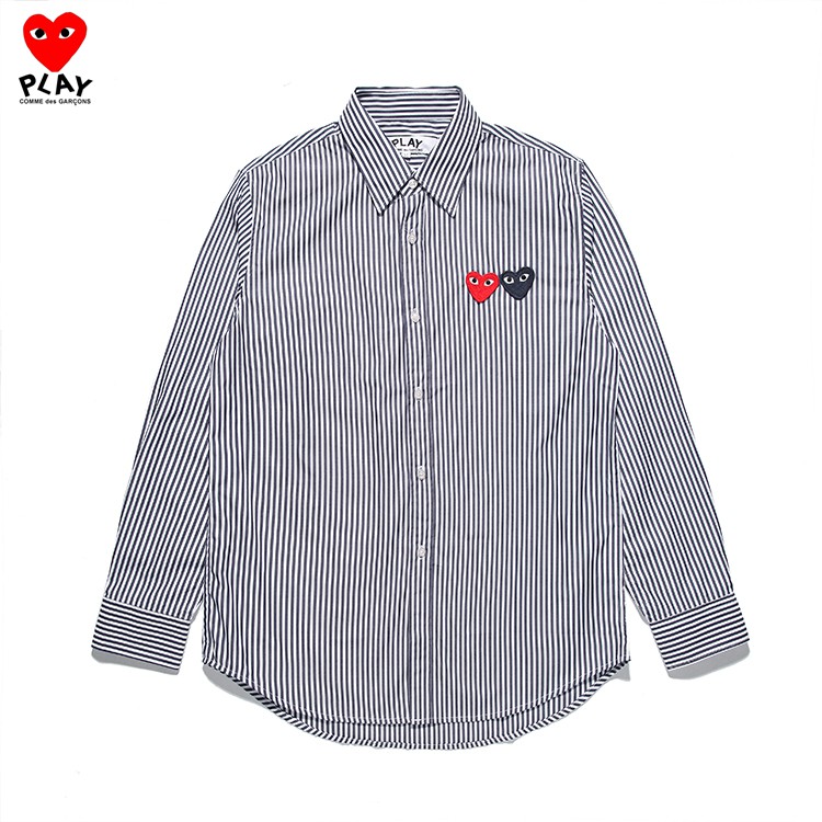 cdg play striped shirt