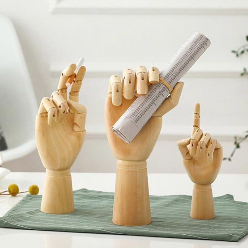 [becourange]7/10/12* Wooden Hand Drawing Mannequin Hand Movable Limbs