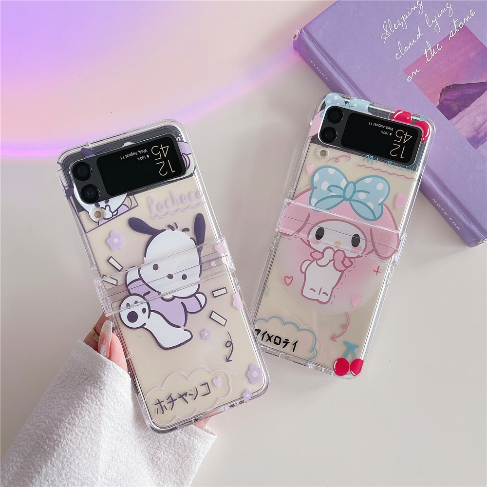 Ready Stock Compatible For Samsung galaxy Z Flip 3/Z Flip 4 5G PC Hard Case  Cute Cartoon Melody Pochacco Protective Full Protection Phone Cover Casing  | Shopee Singapore
