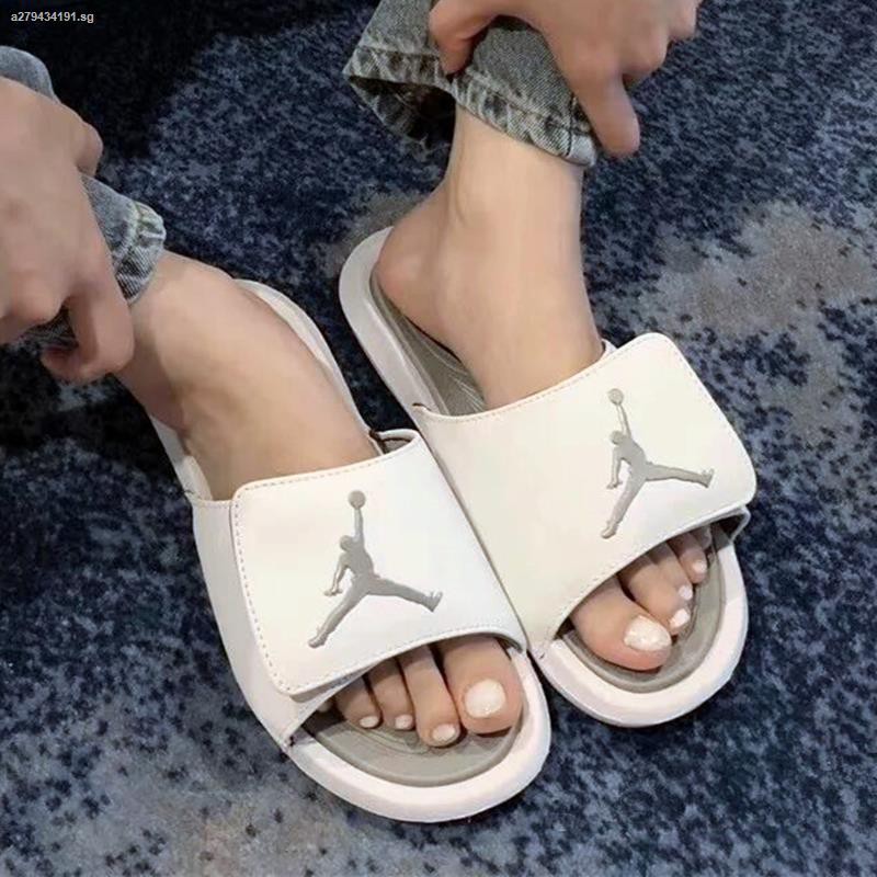 white jordan slippers