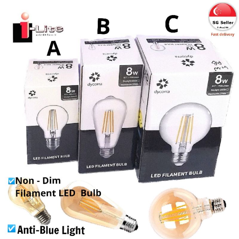 LIGHT BULB E27 DECORATIVE LED VINTAGE STYLE (AMBER GLASS) | Shopee