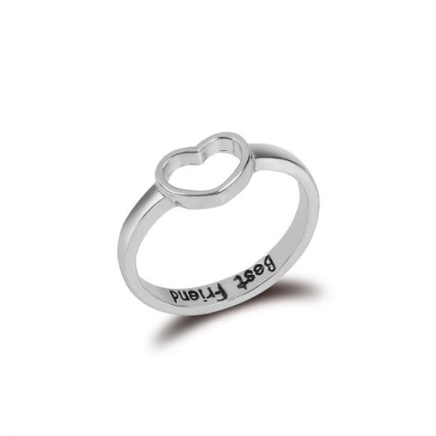 Image of thu nhỏ Women Love Heart Best Friend Ring Promise Jewelry Friendship Rings Bands US 6-10 #3