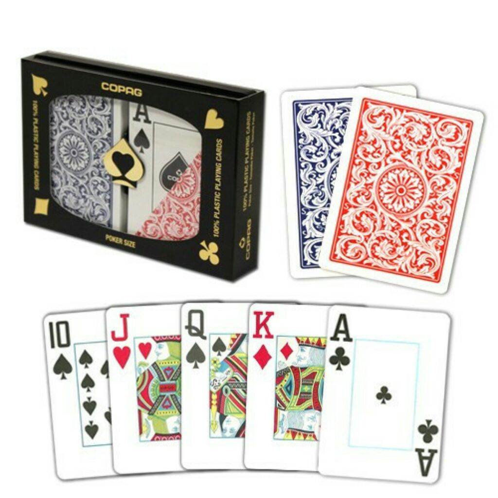 COPAG 1546 Plastic Playing Cards Poker Size Jumbo Index Gold Black Free Gift 
