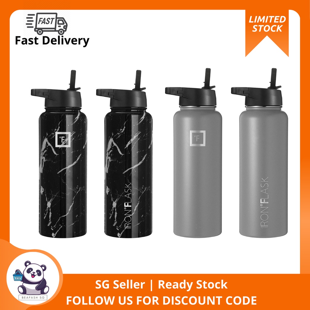 Iron Flask Sports Water Bottle 40 Oz 3 Lids Straw Lid Vacuum   A9e606d56ef3a849322597701a268b50