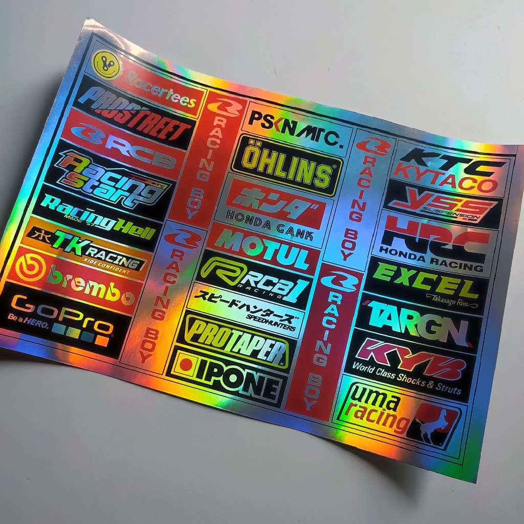 Holographic Spongeor Sticker Helmet Sticker Pack Racing Sticker
