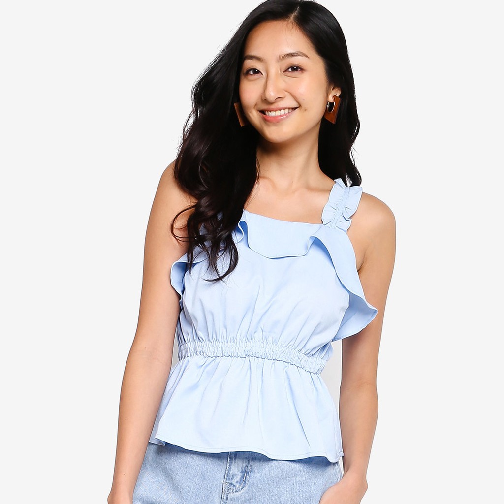 sleeveless ruffle top