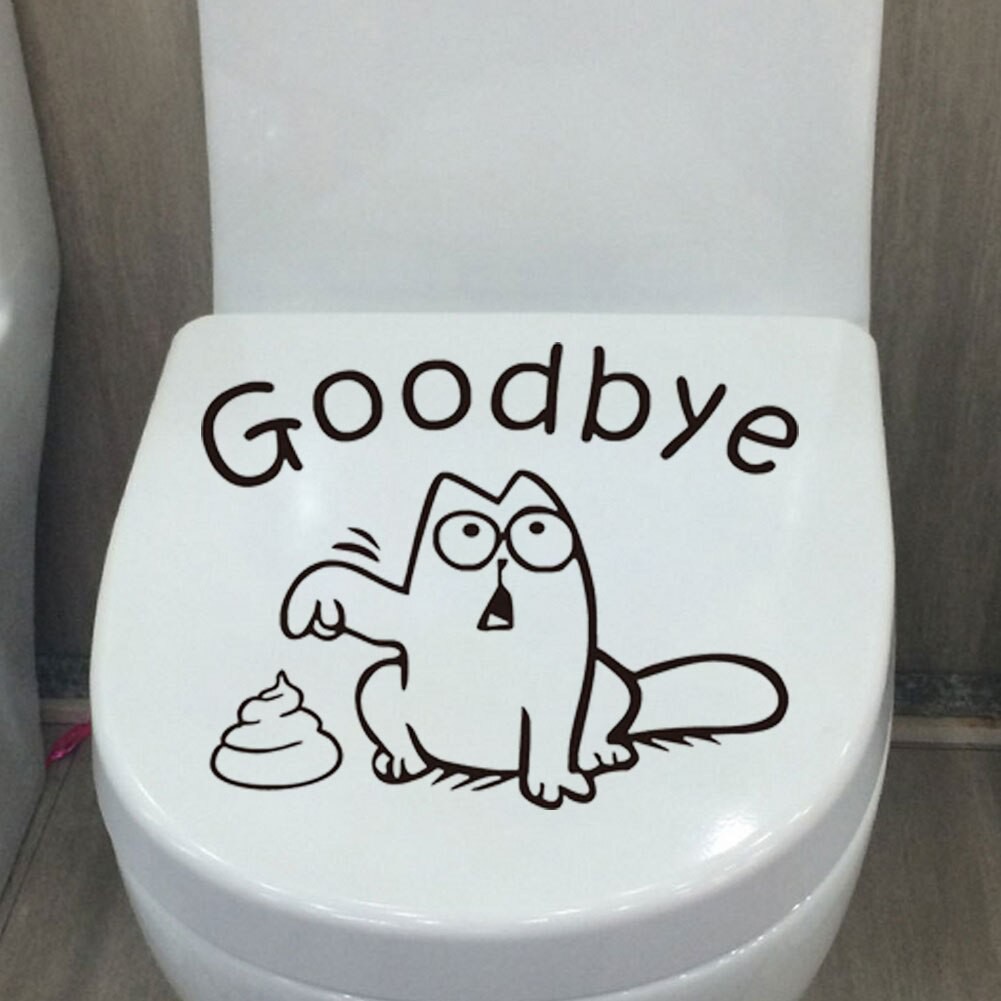 Bathroom Wall Stickers Goodbye Cat Pattern Waterproof Cartoon DIY Funny  Toilet Vinyl Wall Decals for Home Decoration | Shopee Singapore
