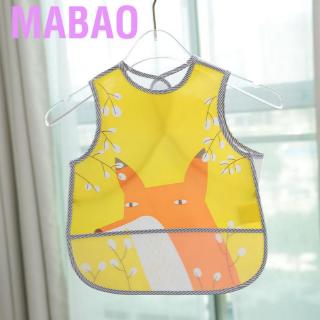 1# Cartoon Waterproof Sleeveless Baby Feeding Vest Bib Overclothes with Large Pocket Baby Bib