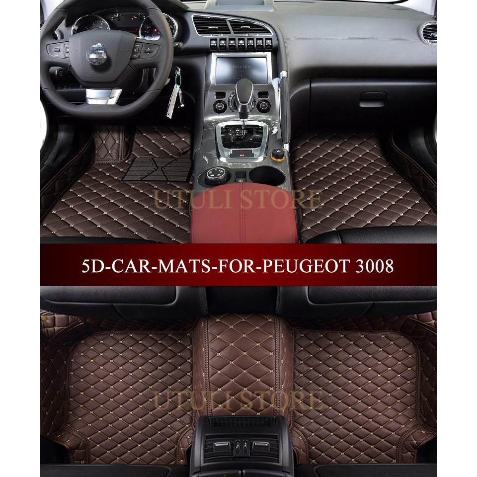 5d Leather Car Floor Mats Carpet For Peugeot 3008 4008 5008 Suv