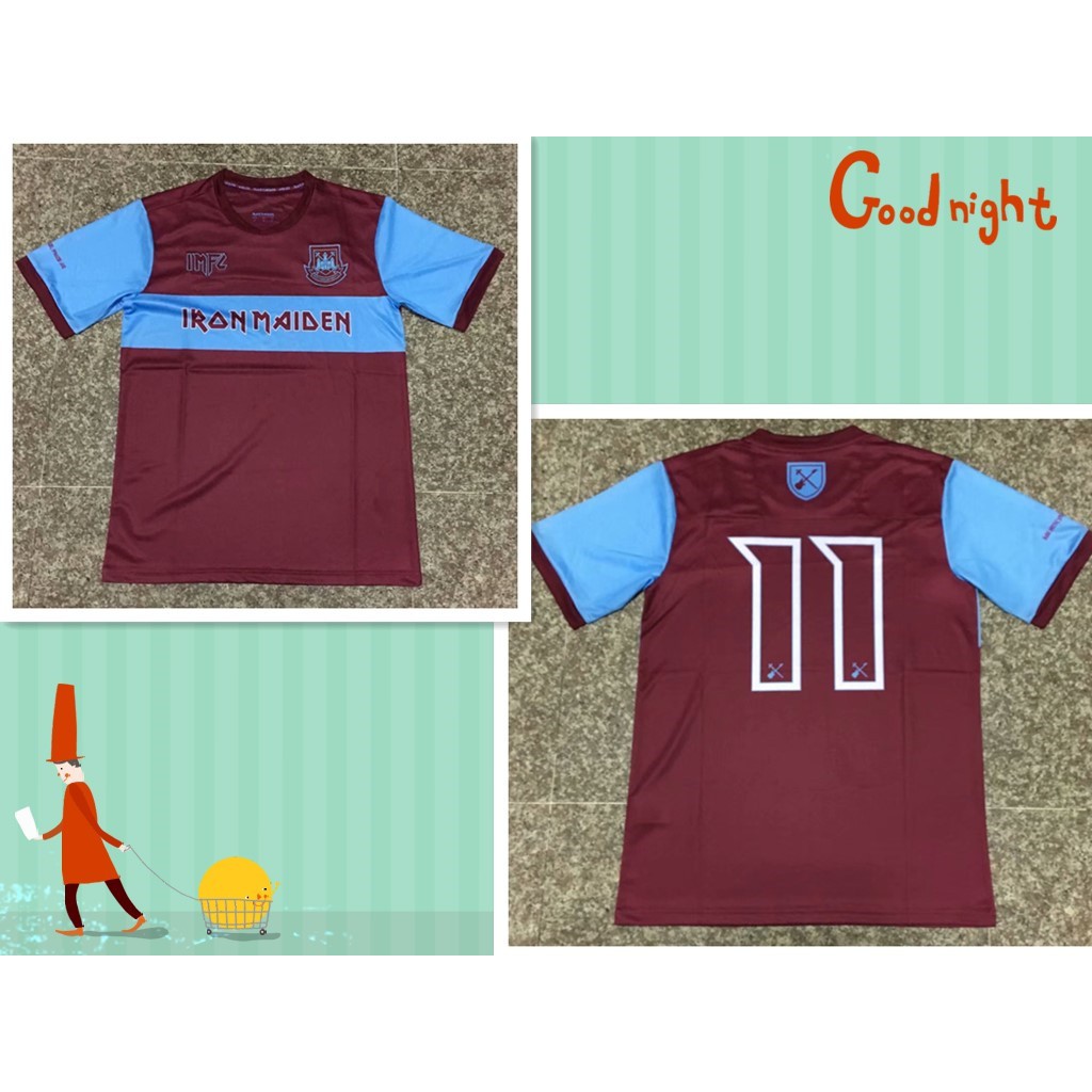 red blue soccer jersey