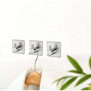 4 PC Stainless Steel Adhesive Hooks - Waterproof Hook for Hanging Coat Hat Towel Rack Wall Mount on Bathroom Bedroom #4