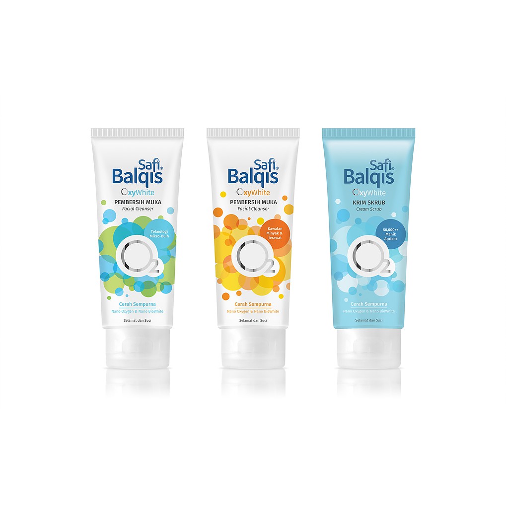 Shop Malaysia Safi Balqis Oxywhite Facial Cleanser Cream Scrub 100ml 50ml Shopee Singapore