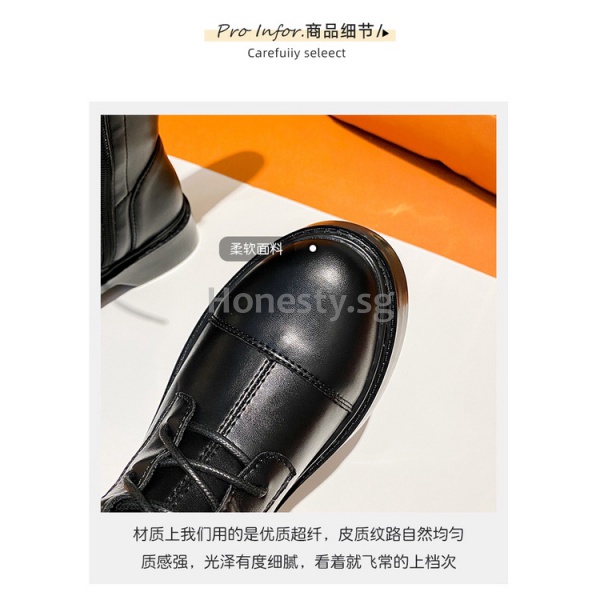 Image of 2022 Autumn Winter  Style Long Boots Women Back Zipper  Martin Large Size Widened Version Knight XZIJ #5