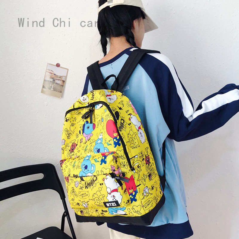 Wind Chi car Bangtan Boys Bts Bt21 Cartoon Canvas Backpack ...