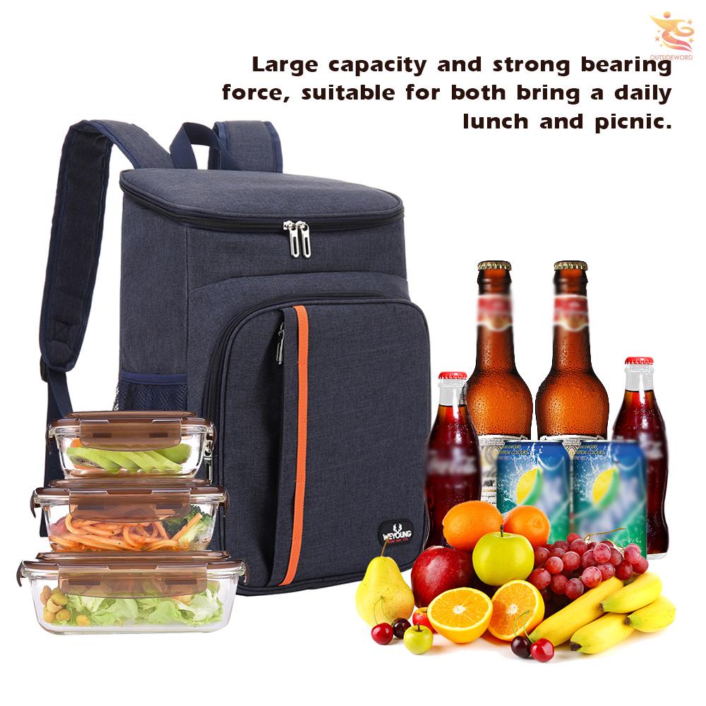 Pongaps Insulated Thermal Cooler Lunch Bag Handbag Pouch Picnic Storage Box Hiking Backpacks 