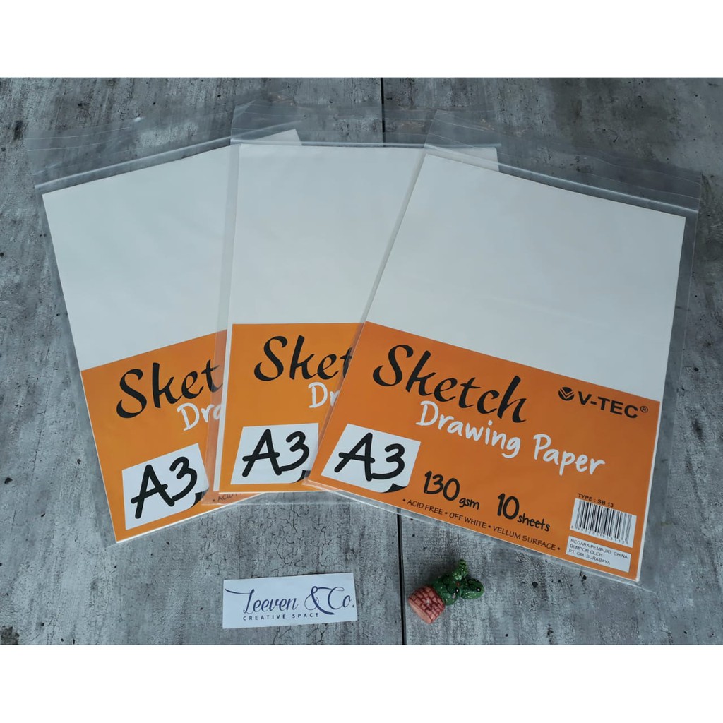 VTec 130gsm A3 Sketch Drawing Paper 10 Sheets for Arts Shopee Singapore