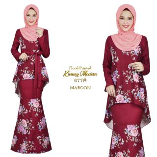 677 floral printed kurung modern Baju kurung peplum 677 floral printed kurung modern Baju kurung peplum