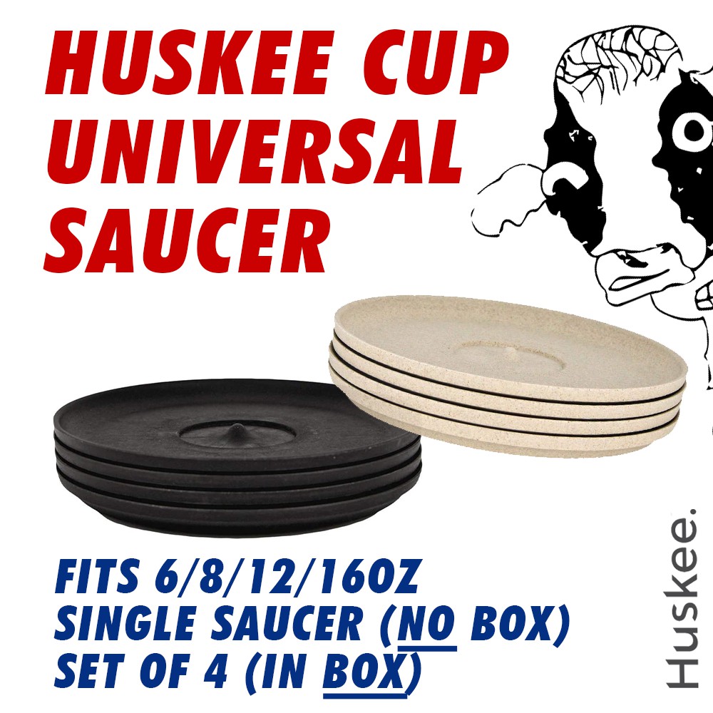 Huskee Universal Saucer Plate Coffee Cup (Charcoal/Natural) Shopee