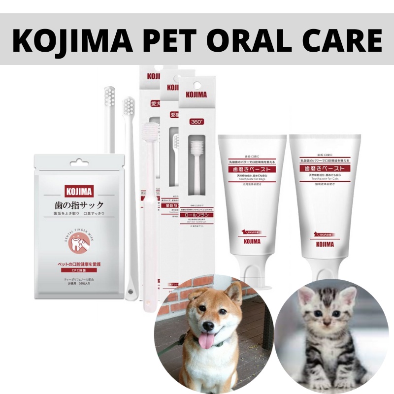 Kojima Pet Toothbrush Toothpaste for Dogs & Cats Dental Oral Care