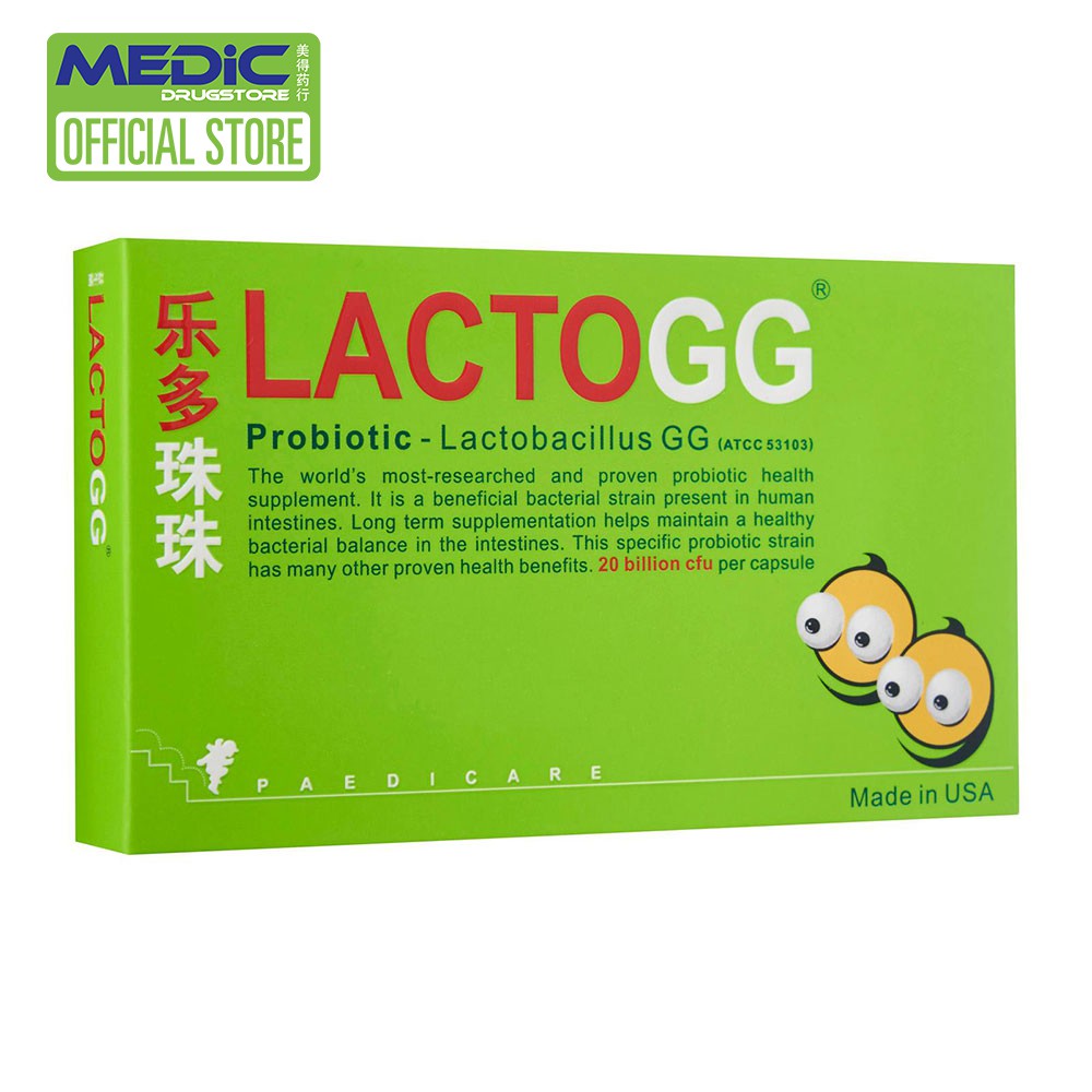 LACTOGG Probiotic Lactobacillus GG 30 Capsules By Medic Drugstore