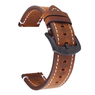 18 19 20 21 22 24mm Genuine Leather Watch Band Retro Crazy Horse Calfskin Wrist Strap Black Metal Buckle Bracelet Watchbands OL8019 #3