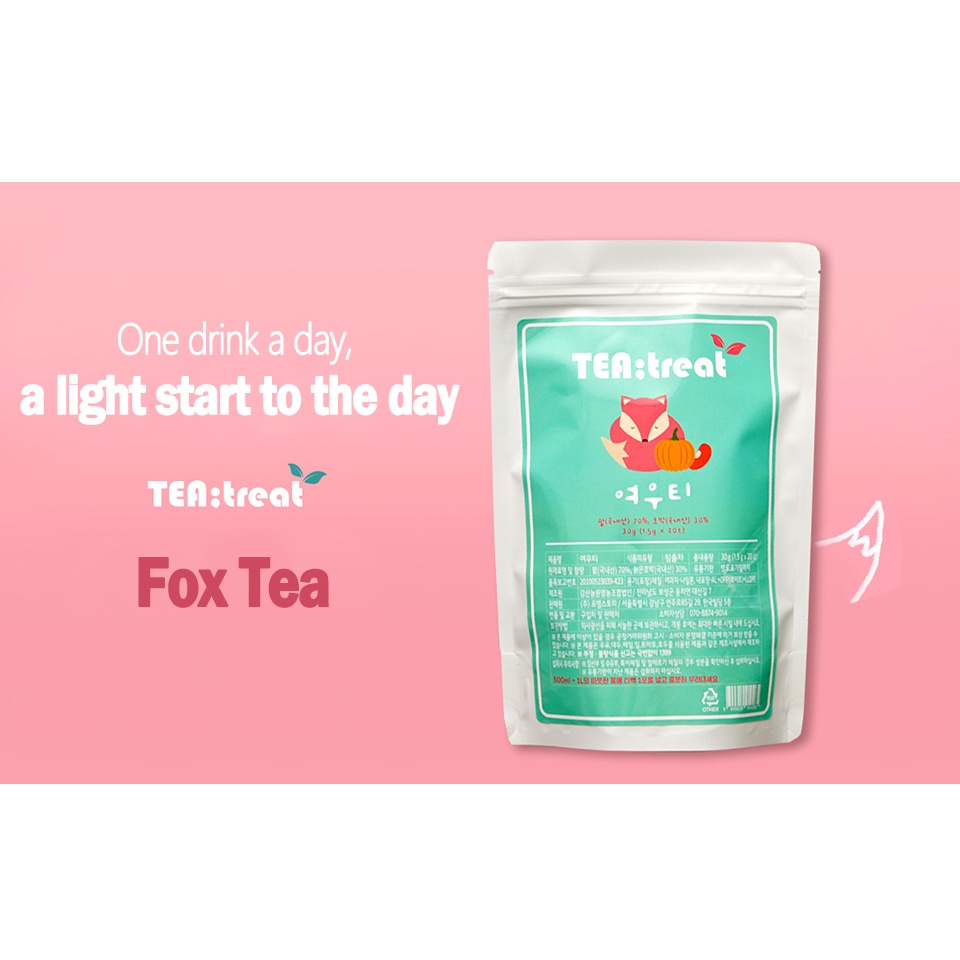 Teatreat Fox Sliming Tea 20T(Tea Bags) 30G / Diet Tea / Detoxes / Zero  Calories / Red Beans 70%, Pumpkin 30% / Made In Korea | Shopee Singapore