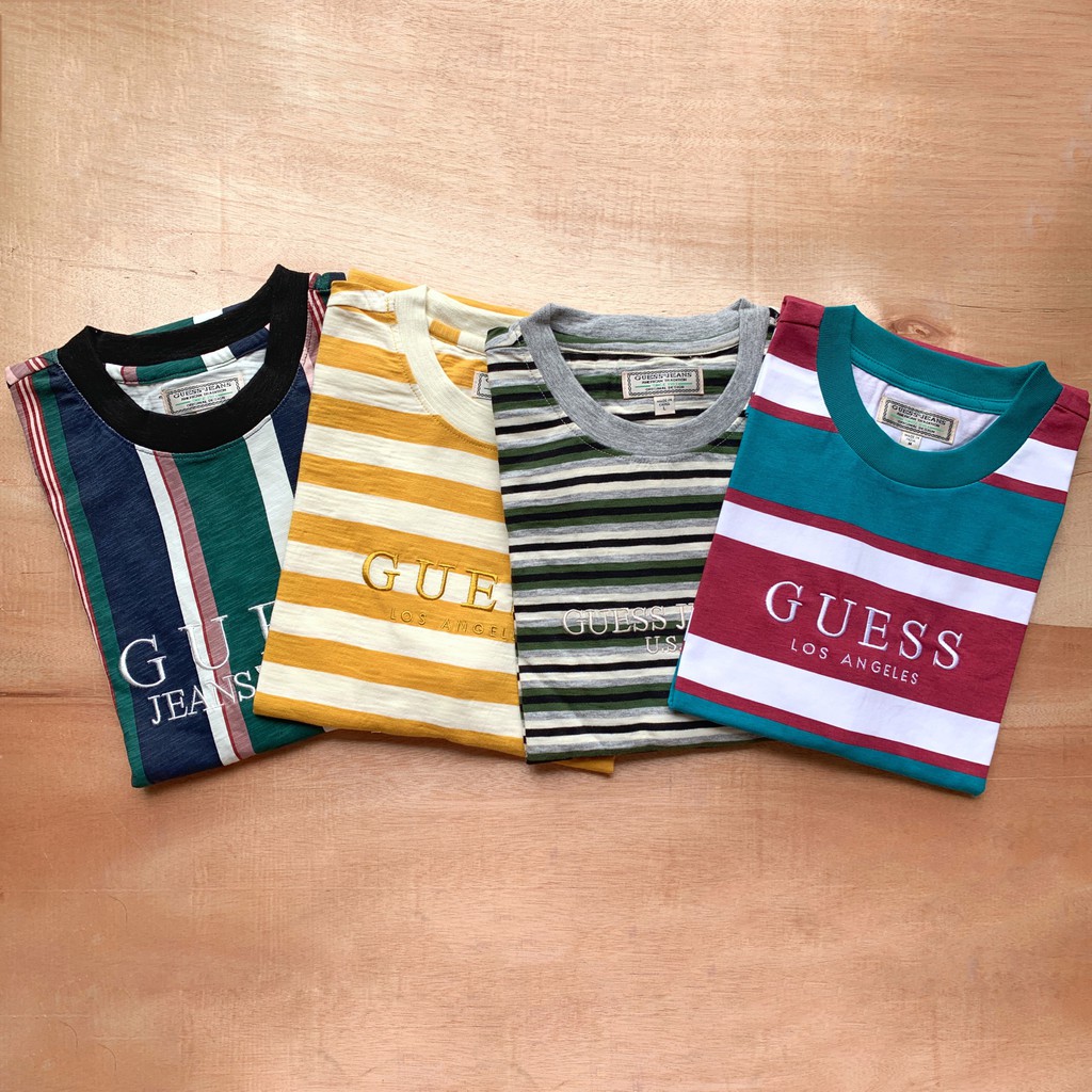 striped t shirt guess