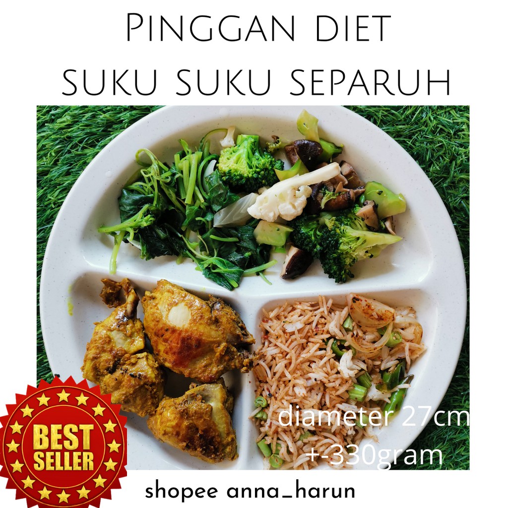 Shop Malaysia Best Seller Adult Diet Waist With Half Chief Divided Plate Portion Control Weight Loss Grade A Shopee Singapore