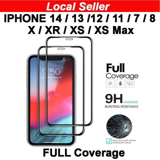 (Full Coverage) IPhone 14 Plus Pro Max / 13 / 12  / 11 Pro Max /  XS Max Tempered Glass Screen Protector