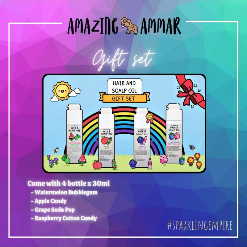 Amazing Ammar Hair oil Gift set (30ml x 4 bottles) Shopee Singapore
