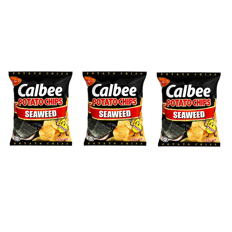 [Bundle of 3] Calbee Potato Chips Seaweed, 72g [Japanese] (Halal) Shopee Singapore