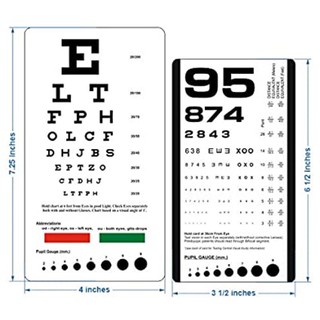 Pocket Sized Snellen / Rosenbaum Chart (Far/Near vision charts 
