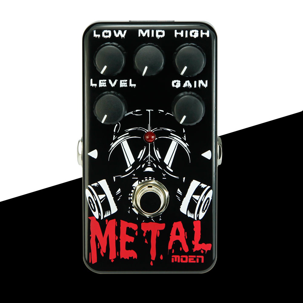 MOEN Electric Guitar Pedal METAL Distortion Effects High Gain Low Middle High Level Control Get