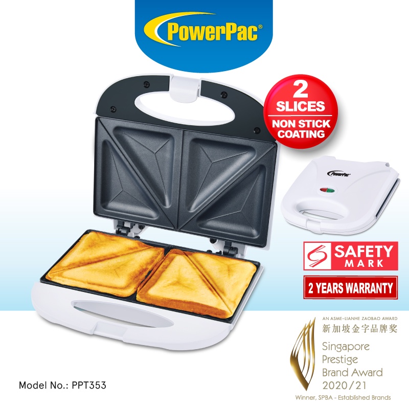 PowerPac Sandwich maker Doublesided Electric (PPT353) Shopee Singapore